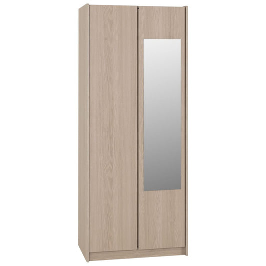 Paris Smoked Ash 2 Door Mirrored Wardrobe