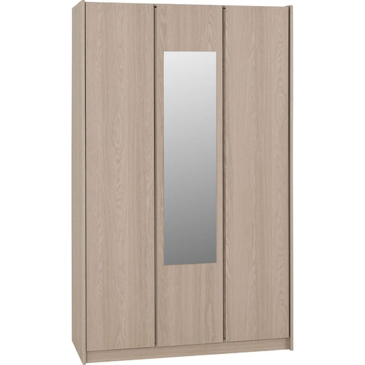 Paris Smoked Ash 3 Door Mirrored Wardrobe