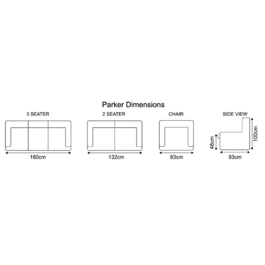 Parker Navy Grey Sofa Dimensions