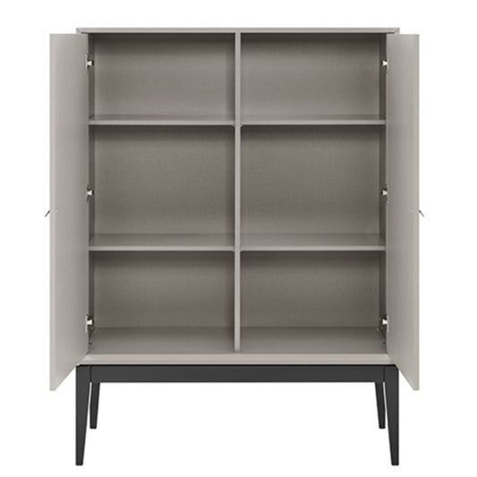 Pasadena Flannel Grey 2 Door Cabinet Shelves