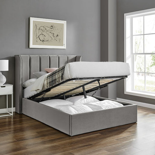 Polaris Grey Ottoman Storage Bed