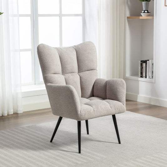 Reese Light Grey Accent Chair Angle