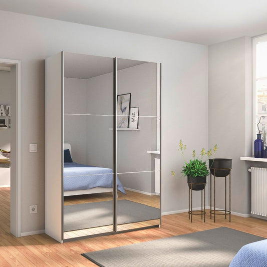 Small sliding wardrobe with mirrored doors