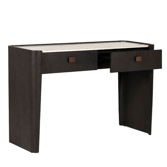 Dressing table with two drawers on a white background