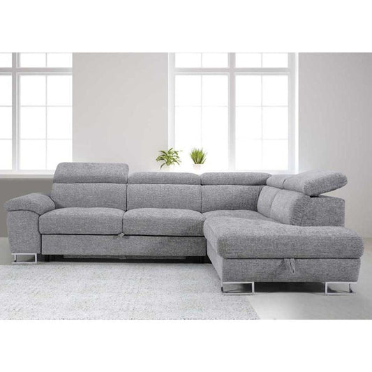 Roma RHF Grey Corner Sofa bed
