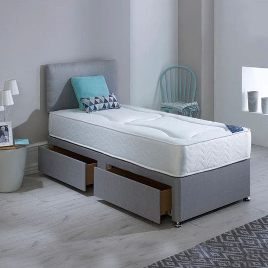 Roma Sierra Silver 3ft Bed with storage drawers underneath