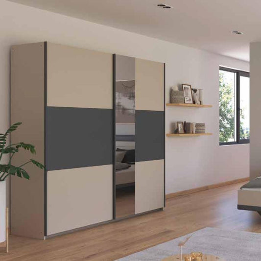 Sajo 218cm Sliding Wardrobe Metallic Grey