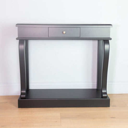 Scroll Black 90cm Console Table w/ Drawer