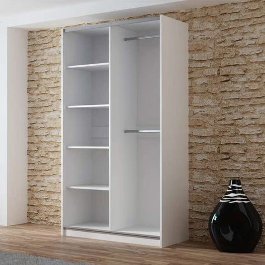Vigo White Sliding Wardrobe 1.22m Interior