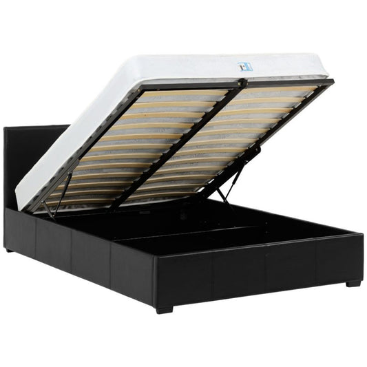 Waverley Black Faux Leather Storage Bed
