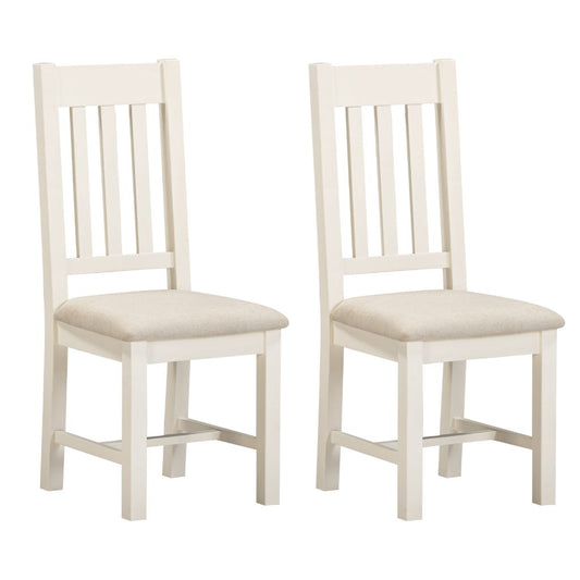 Pair of Windsor Ivory Slatted Dining Chairs