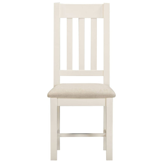 Pair of Windsor Ivory Slatted Dining Chairs Front
