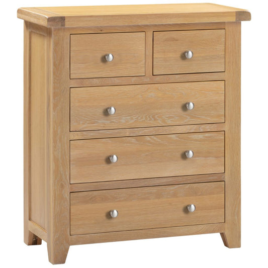Windsor Natural Oak 3+2 Drawer Chest