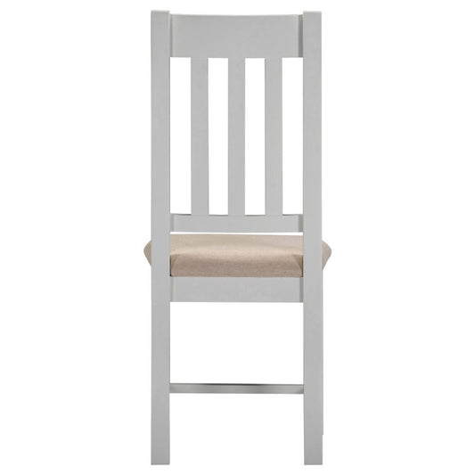Windsor Pebble Grey Slatted Dining Chairs Back