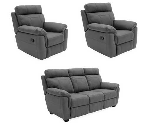 Baxter 3+1+1 Sofa Set in Grey by Vida Living