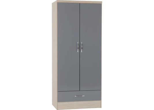 Nevada Grey Gloss and Light Oak Effect 4 Piece Bedroom Furniture Set by Wholesale Beds & Furniture
