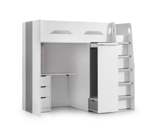 Pegasus White High-Sleeper Bed by Julian Bowen