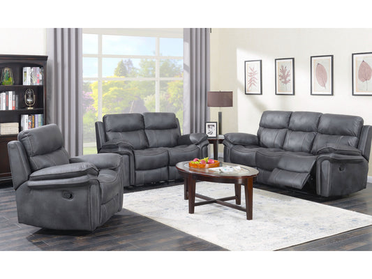 Richmond Charcoal Grey 3+2+1 Reclining Sofa Set by Annaghmore
