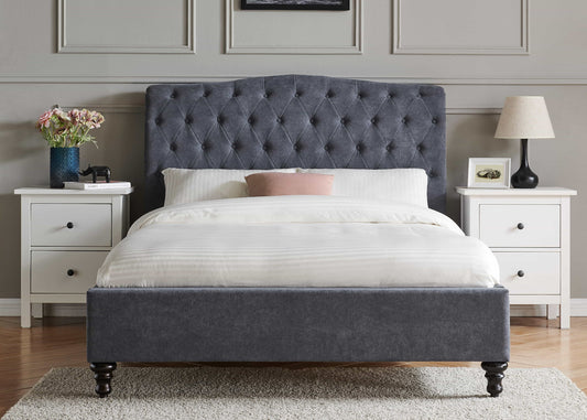 Rosa Dark Grey Bedframe Range by Limelight Front