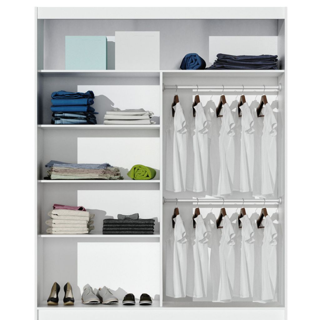 London 1.5m Wotan Oak Sliding Wardrobe Interior