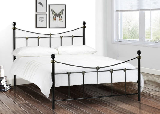 Rebecca Black and Gold Bedframe Range by Julian Bowen