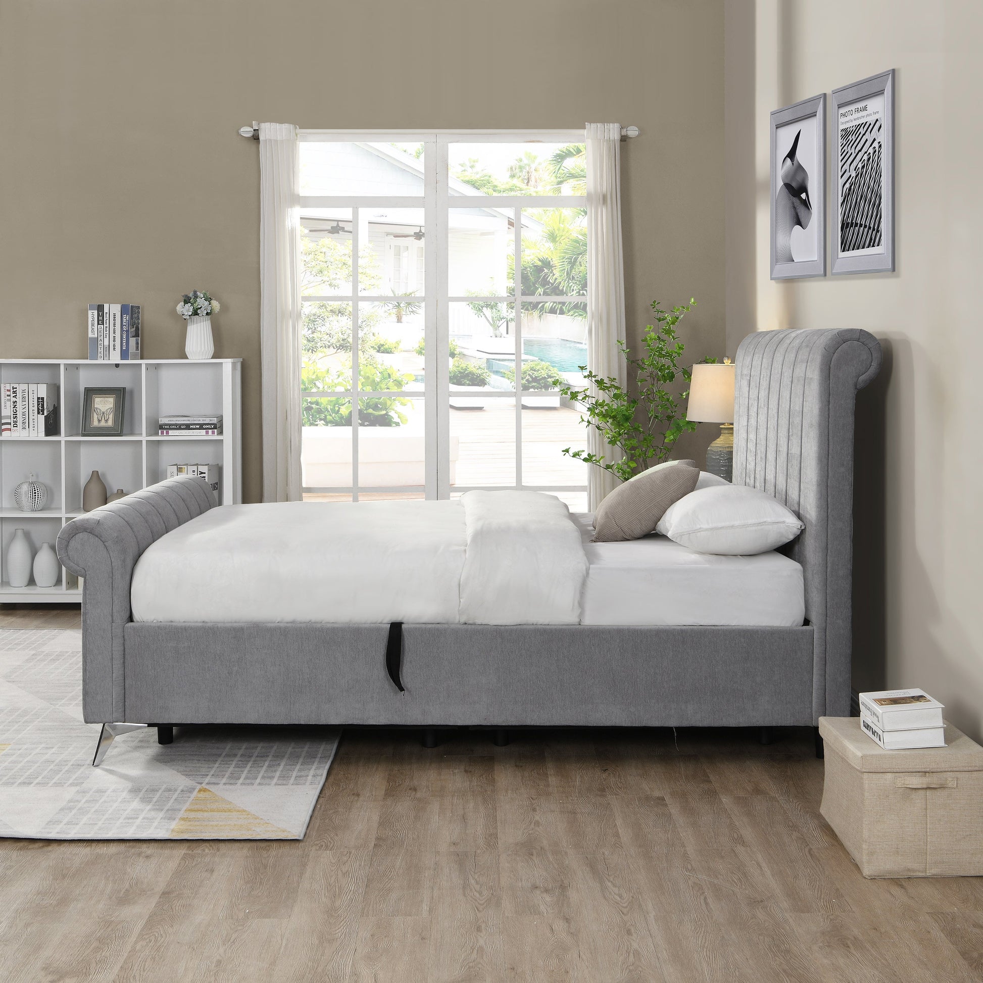 carlow double grey storage bedframe