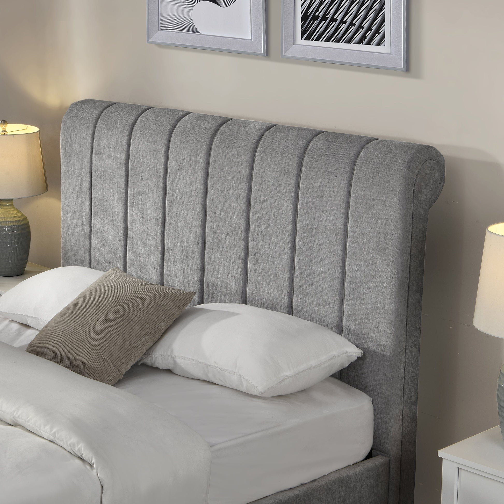 carlow double grey storage bedframe