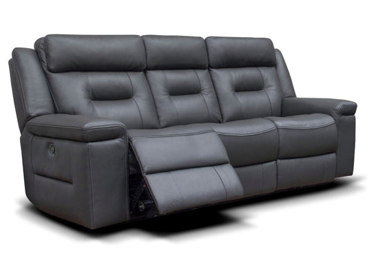 Osbourne Full Leather Sofa Range by SofaHouse - 3+2+1 Suite - Dark Grey