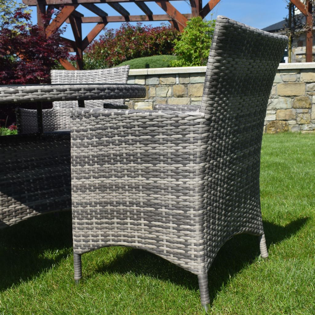 5 Piece Dark Rattan Dining Set Chair