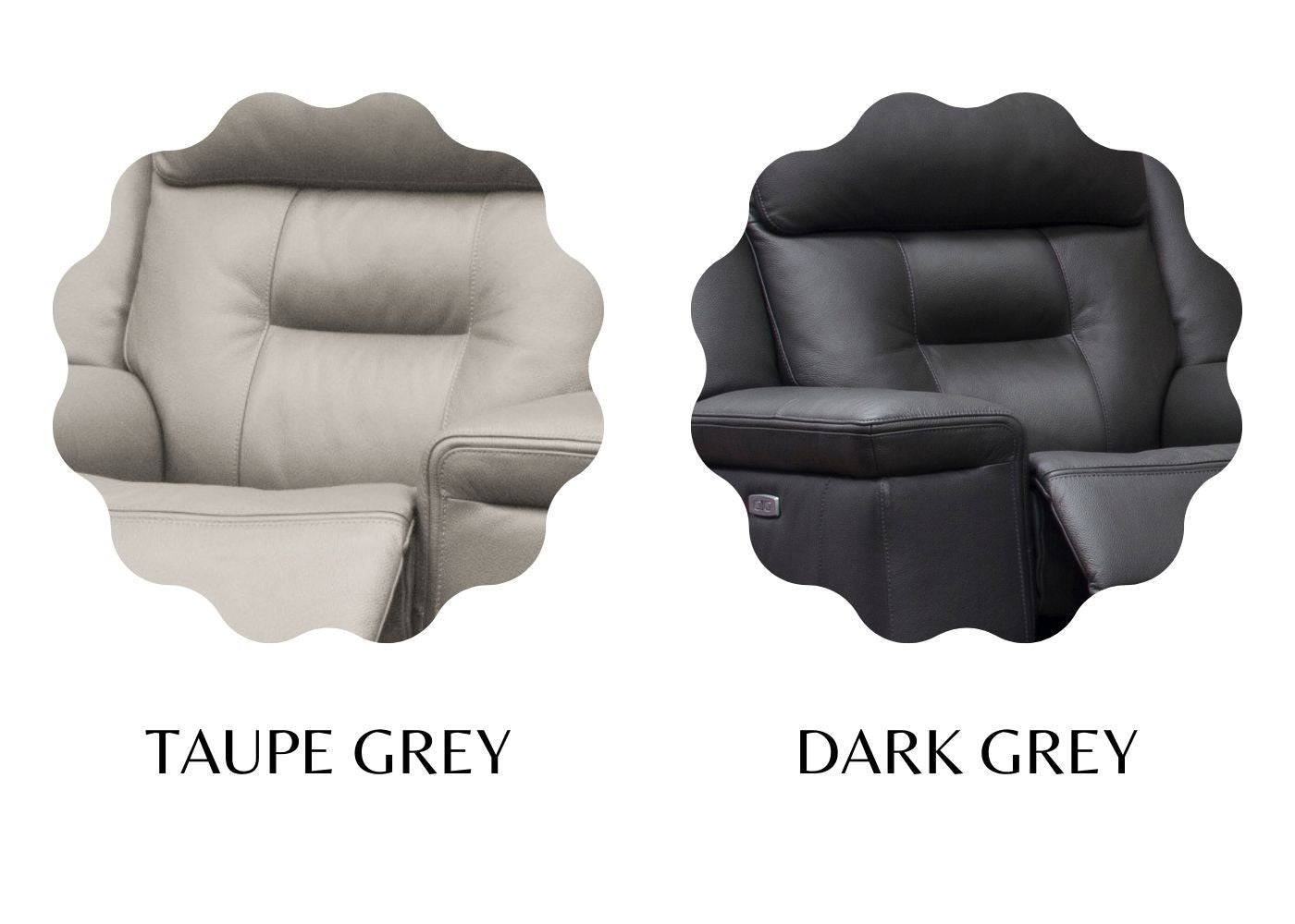 Osbourne Full Leather Sofa Range by SofaHouse - 3+1+1 Suite - Dark Grey Swatches