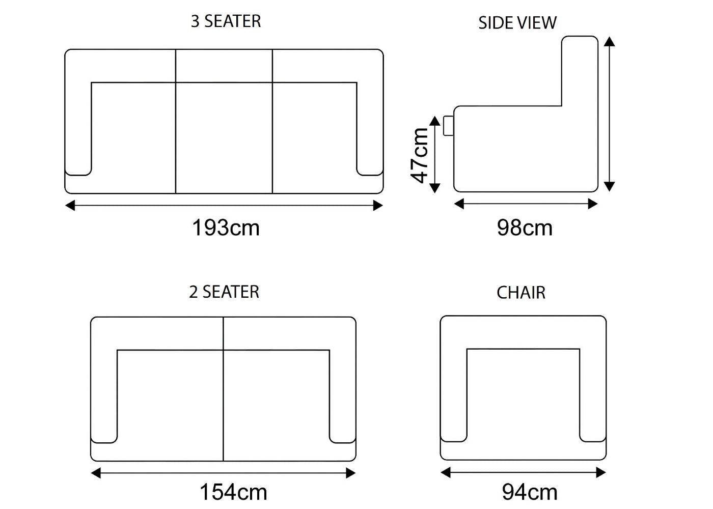 Cadiz Power Sofa Dimensions