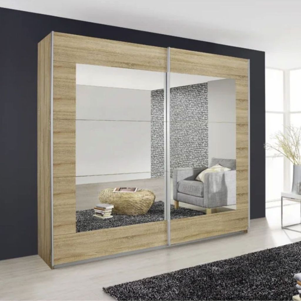 Alegro Sonoma Oak 2-Door Mirrored Sliding Wardrobe