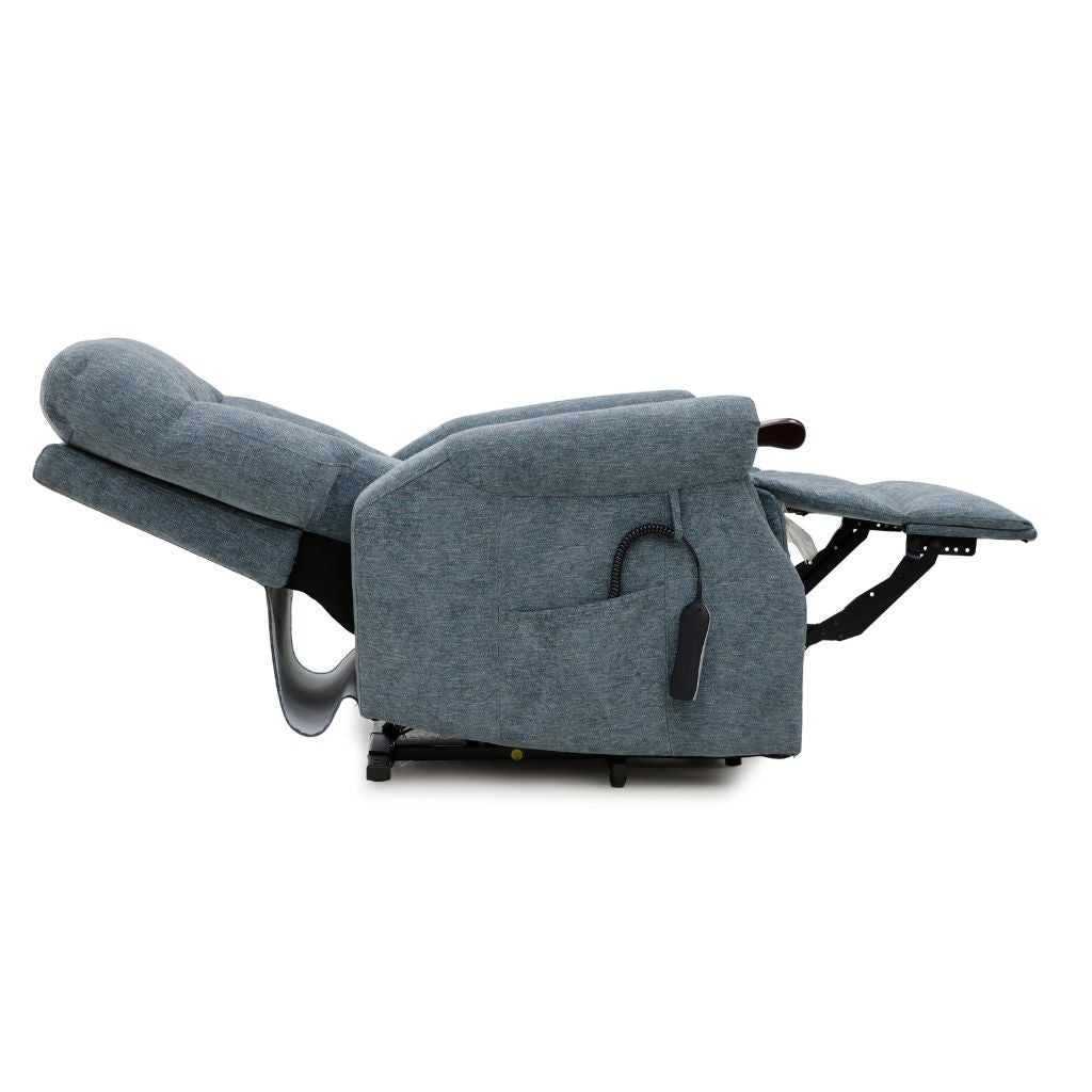 Steel recliner chair on a white background