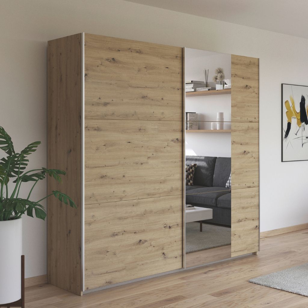 Aurelio 218cm Artisan Oak Sliding Wardrobe