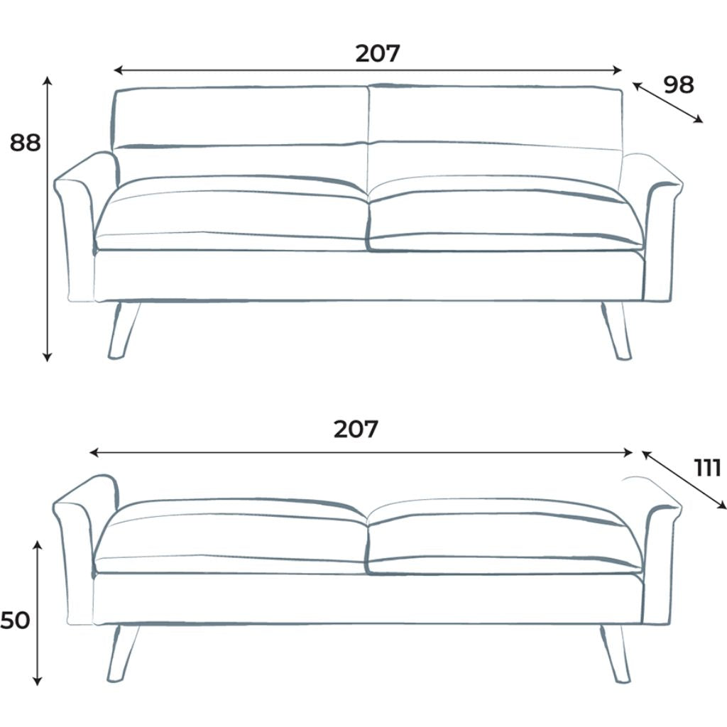 Austin Grey Sofabed Dimensions