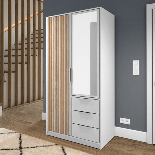 Bali 1m (2 Door) White Wardrobe