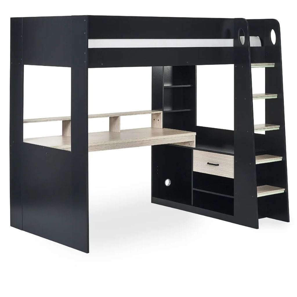 Blaze Black and Pale Wood Highsleeper