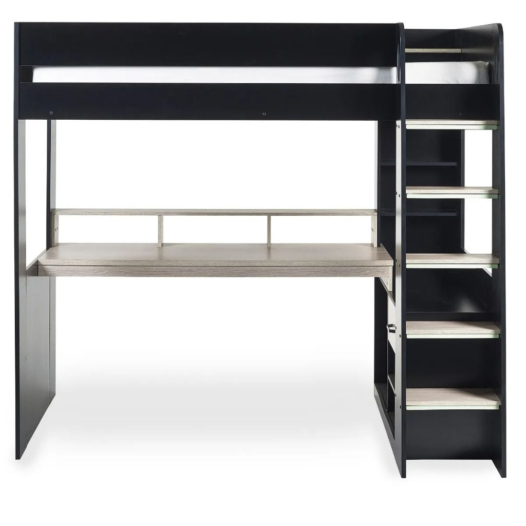 Blaze Black and Pale Wood Highsleeper Front