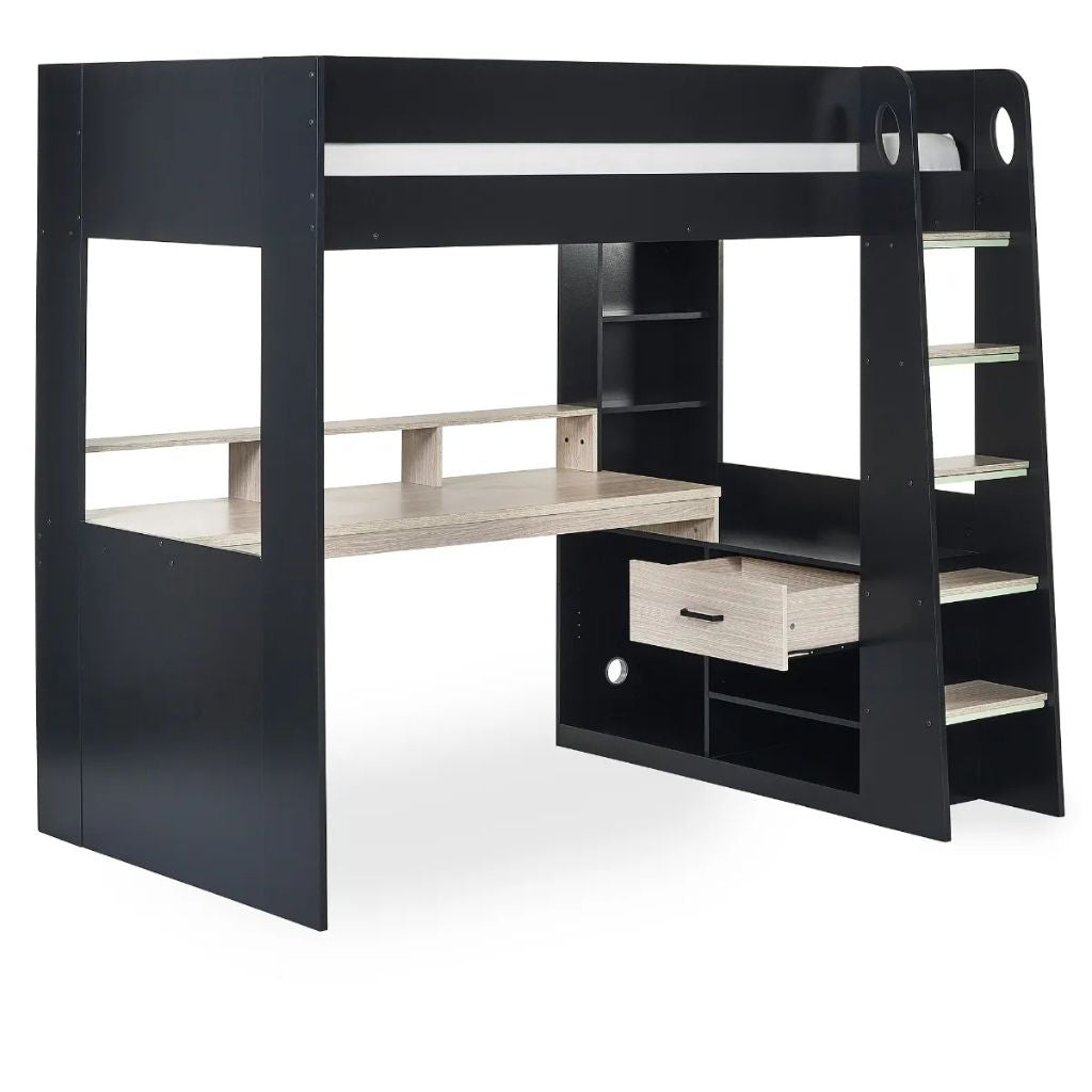 Blaze Black and Pale Wood Highsleeper Angle