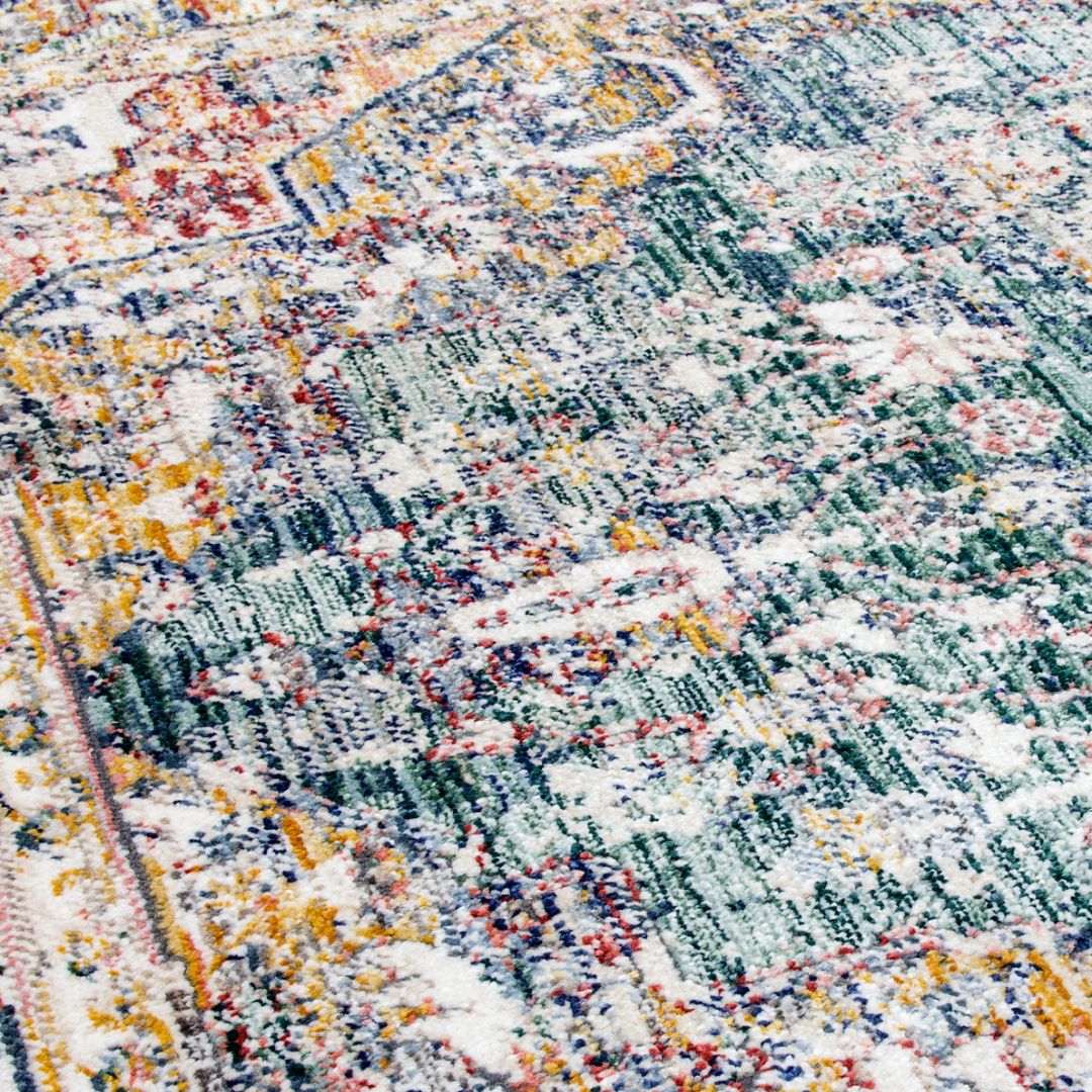 Close-up of a multicolored textured fabric with a pattern