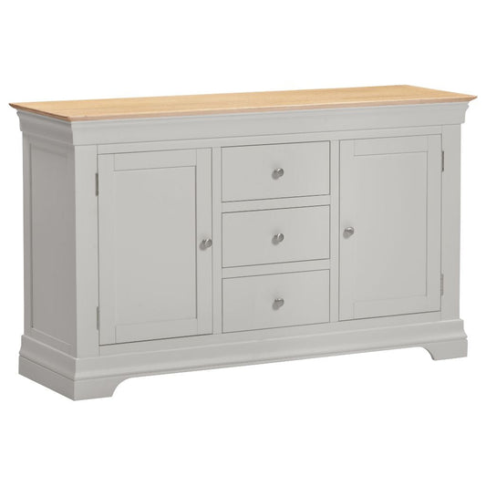 Bordeaux Pebble Grey 2 Door 3 Sideboard Angle