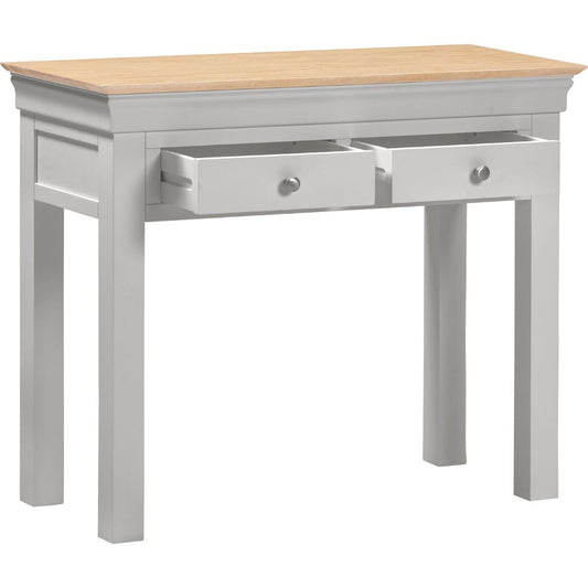 Bordeaux Pebble Grey 2 Drawer Console Table Drawers Open