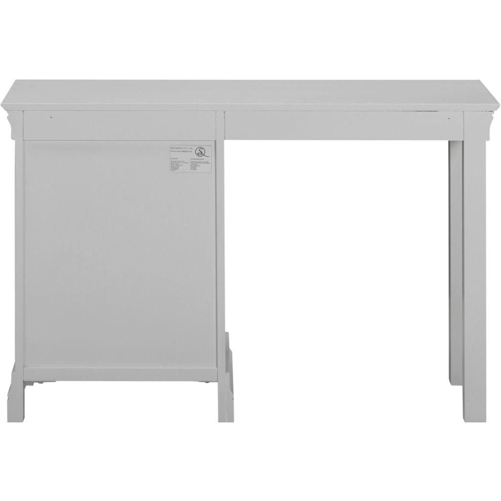 Back of grey wooden dressing table