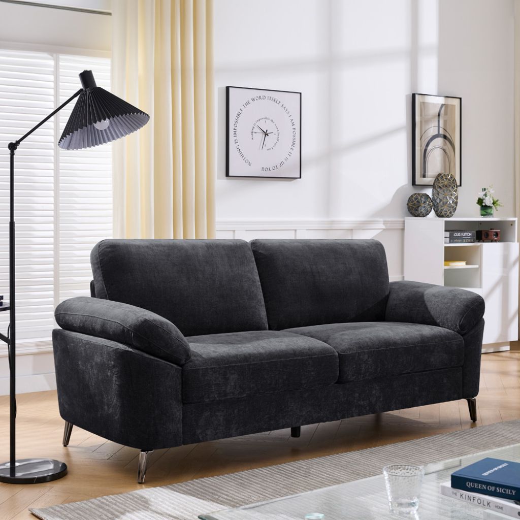 Camden Black 3 Seater