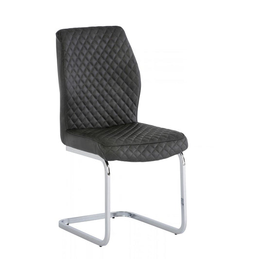 Grey quilted design faux leather chair
