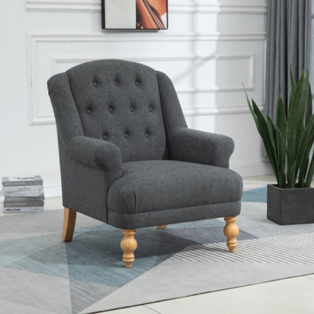 Charlotte Dark Grey Accent Chair Room