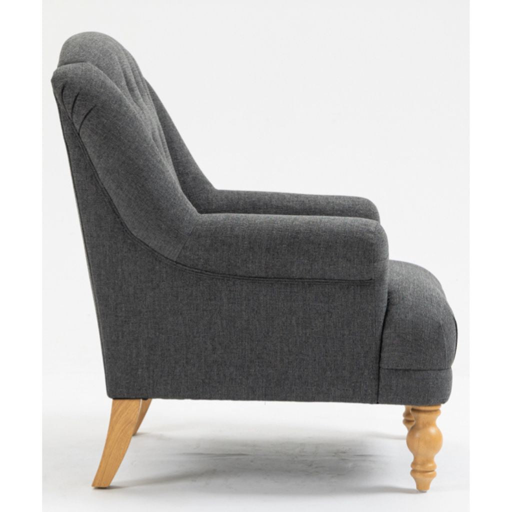 Charlotte Dark Grey Accent Chair Side