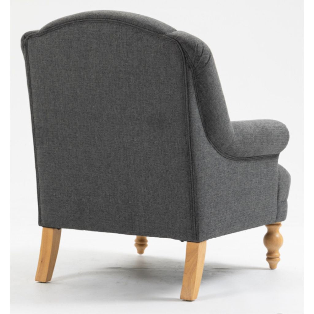 Charlotte Dark Grey Accent Chair Back Angle