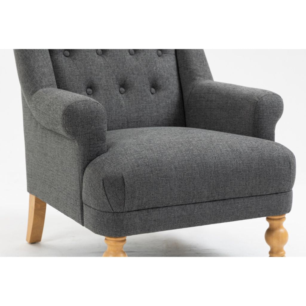 Charlotte Dark Grey Accent Chair Edge