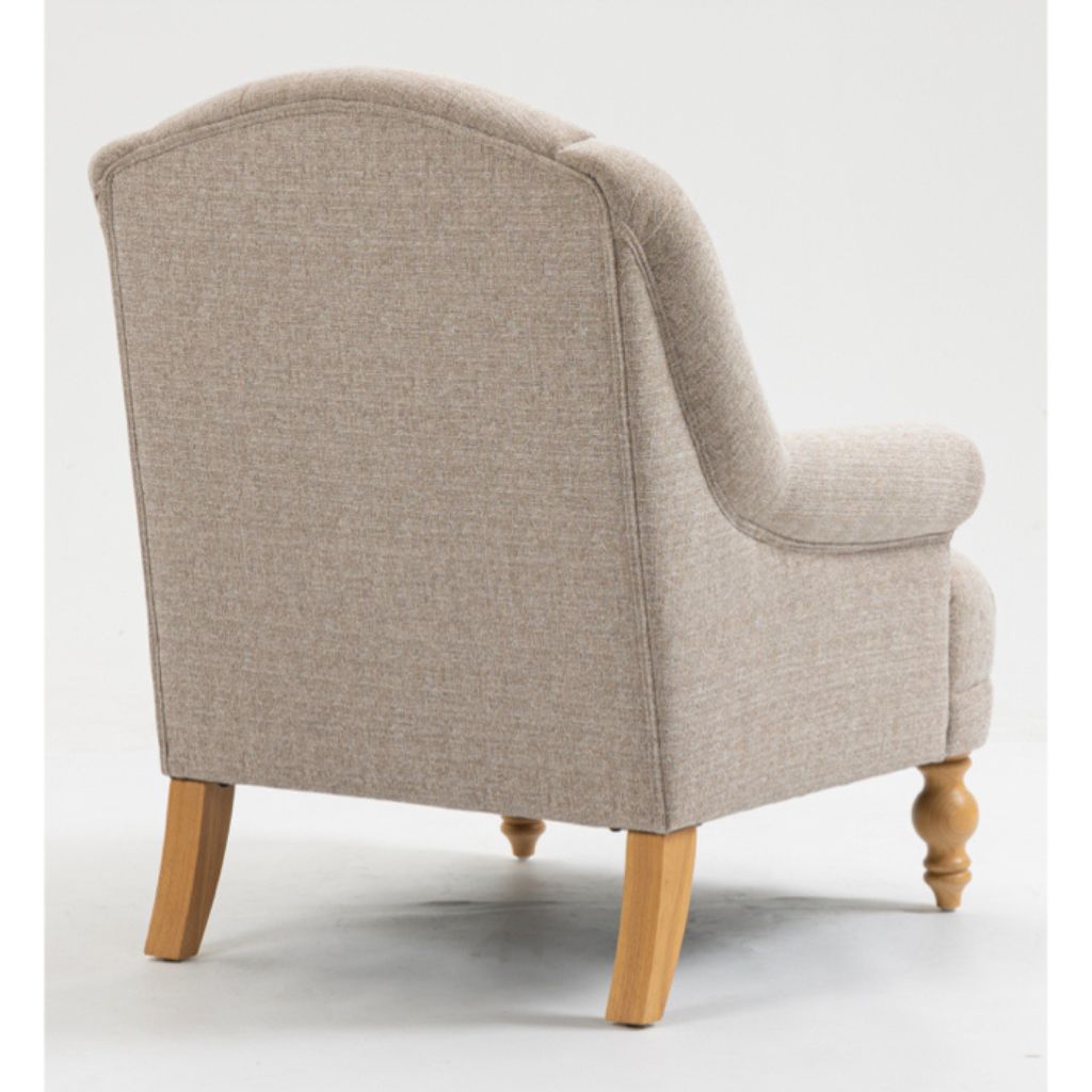Charlotte Oat Accent Chair Back Angle